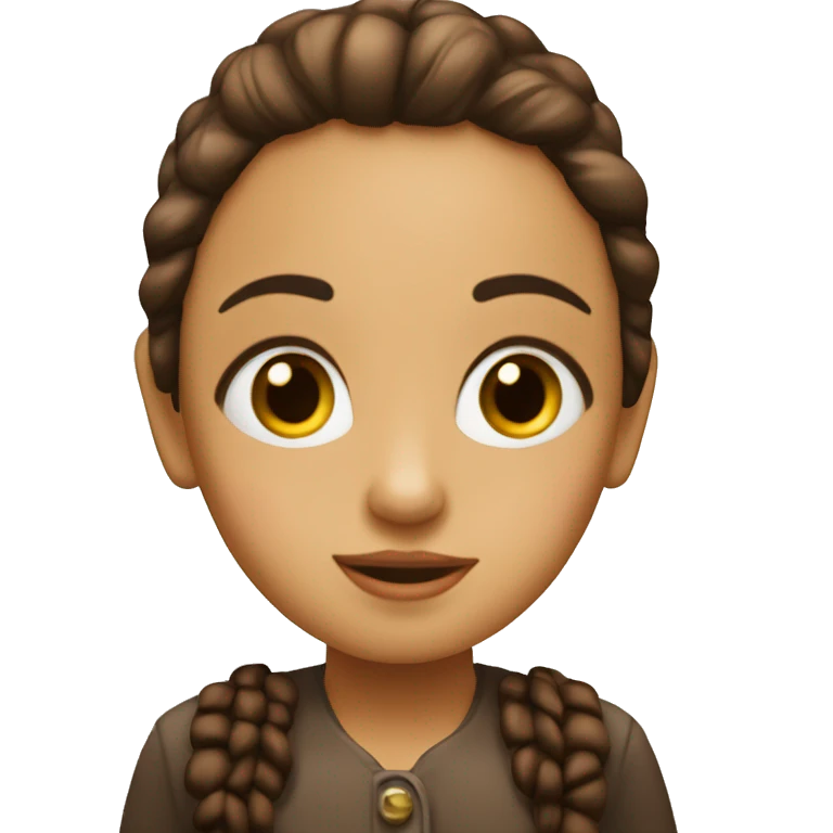 niña con pelo cafe y ojos cafe  emoji