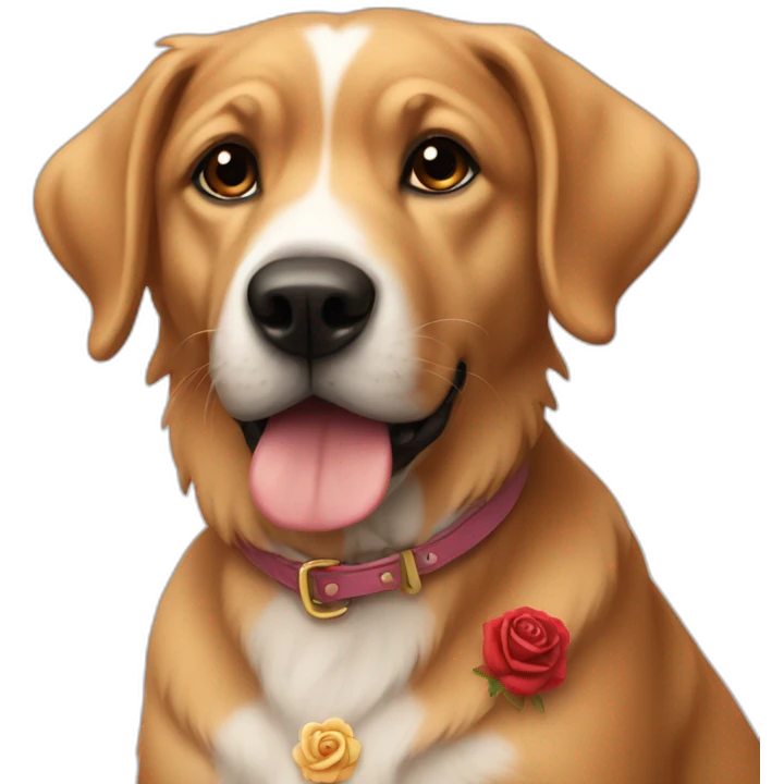 dog,love,rose emoji