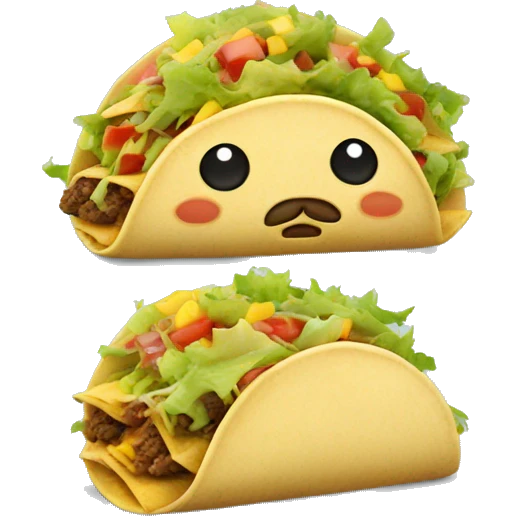 tacos with cute face emoji