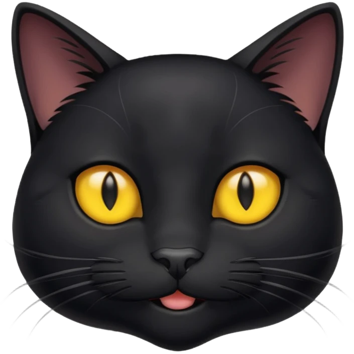 head of a happy black cat emoji