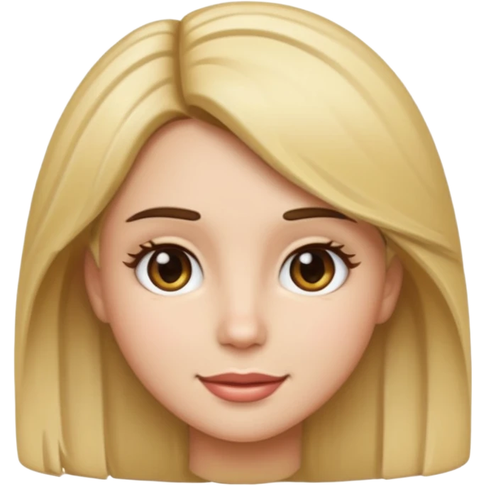 Brunette female emoji with blonde highlights  emoji