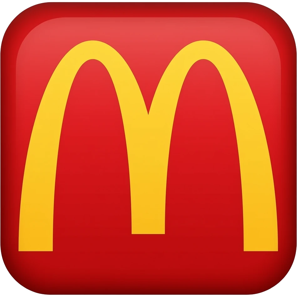 McDonalds golden arches logo with red background emoji