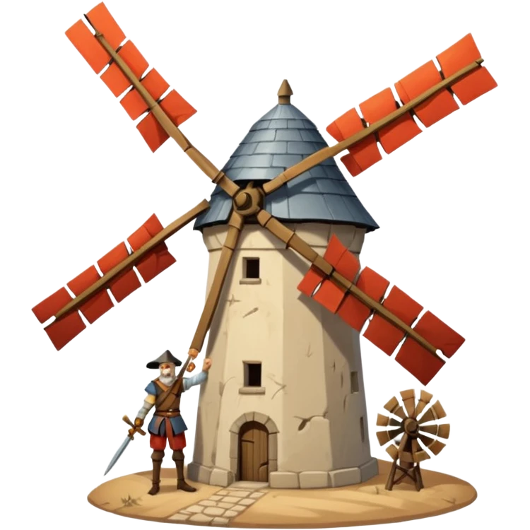 Don quixote windmill fight emoji