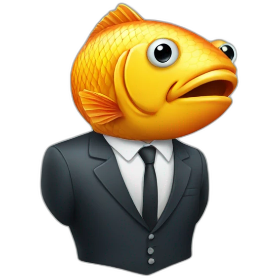 Fish wearing suit  emoji