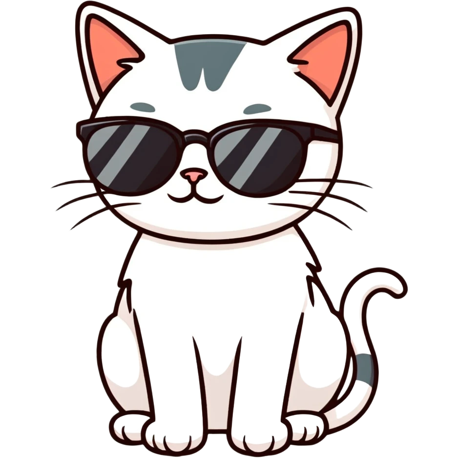 Cat with sunglasses emoji