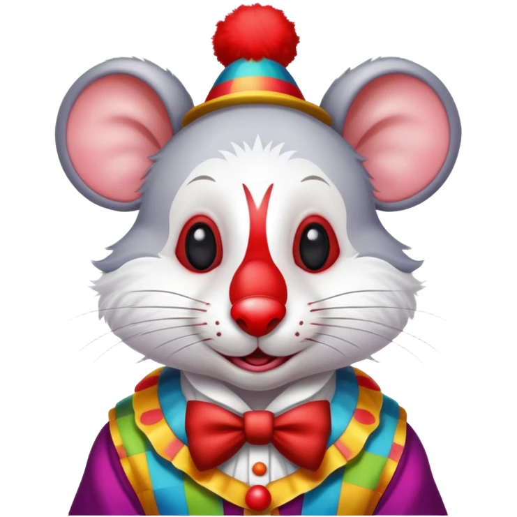 A funny rat which is a clown  emoji