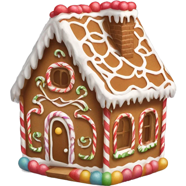 a cute gingerbread house emoji