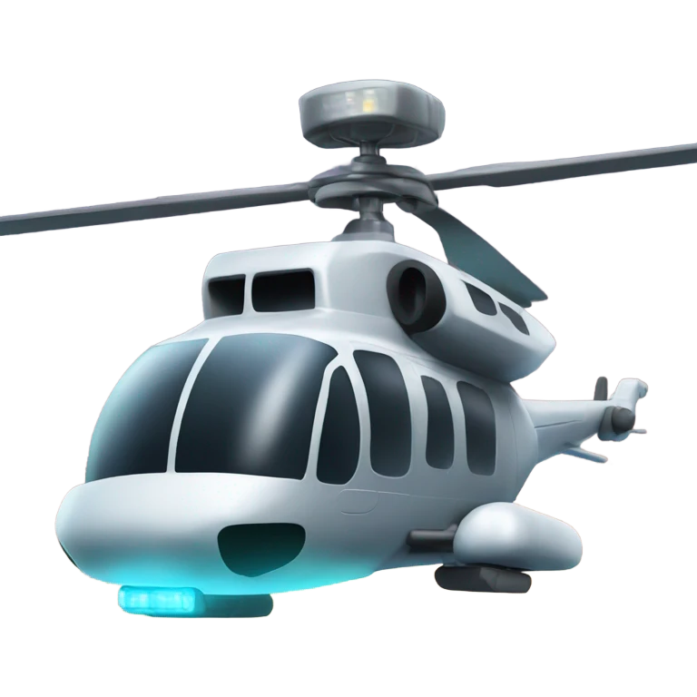 Helicopter with shining lights emoji