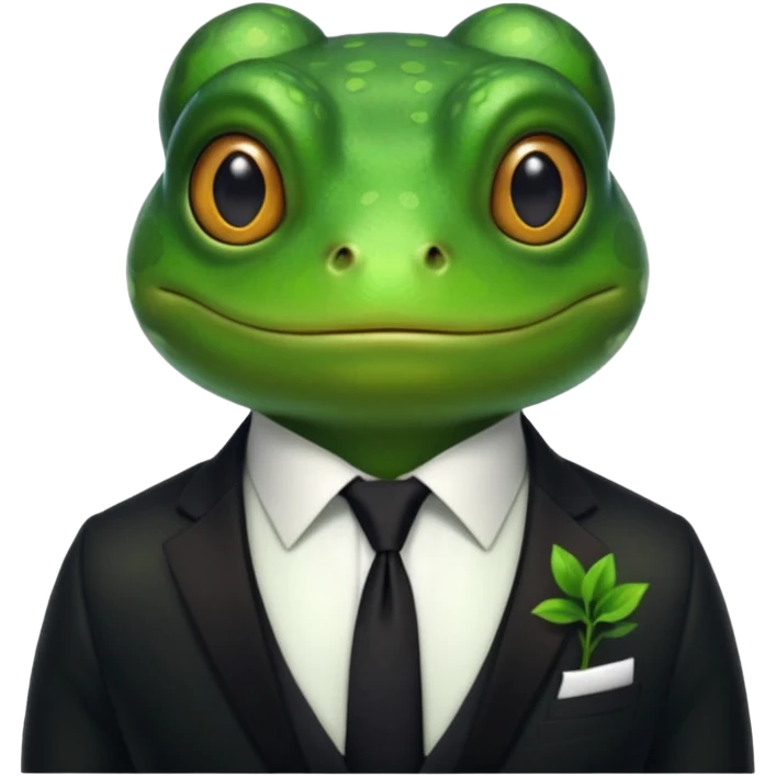 frog with tie emoji