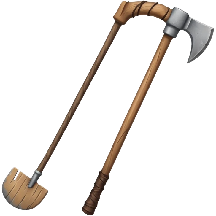 wood hoe, ancient, stick emoji