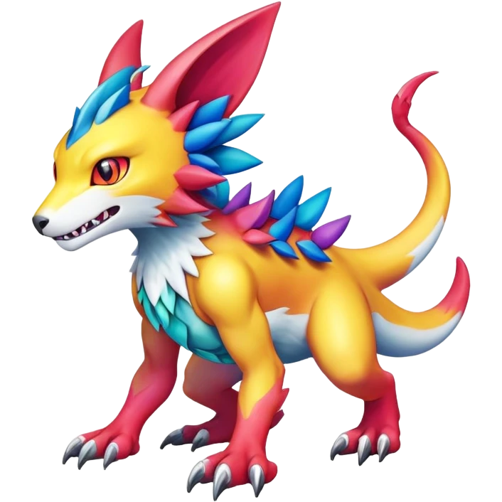 colorful Fakémon-Digimon-Fionbri-Trico-creature (full body) emoji