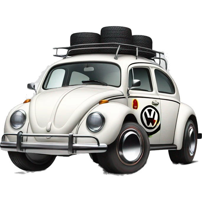 Volkswagen “Herbie Rides Again” themed Bug with wide chrome mag wheels and tires  emoji