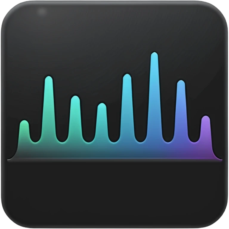 full black audio spectrum, the spectrum is white emoji
