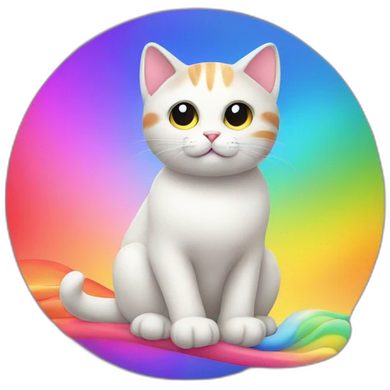 Cat on rainbow emoji