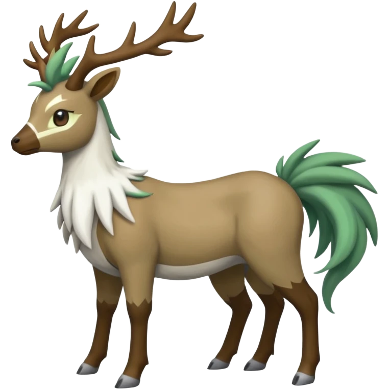 Stantler-Silvally-Skiddo-Mudbray-Amaura-Virizion-fusion-creature-hybrid (full body) emoji
