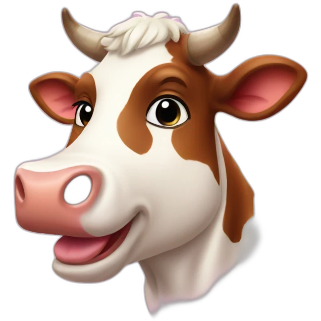 cow flirty hearts emoji
