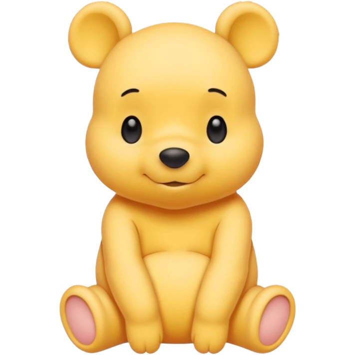 winee the pooh with yellow pastel skin cute and with no body emoji