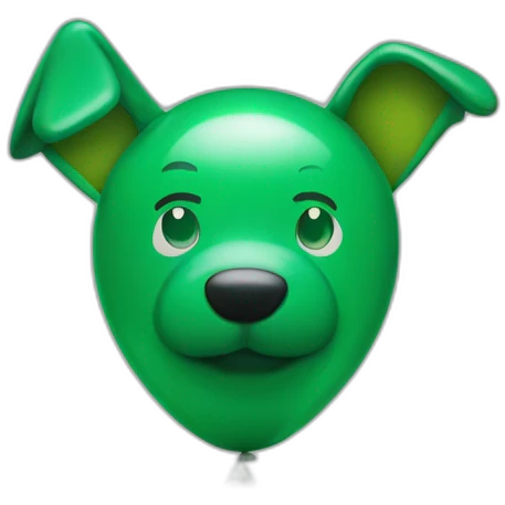 Green dog balloon as a Koons art emoji