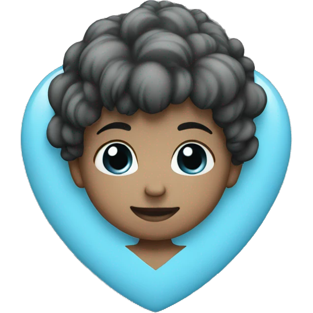 Half black and baby blue heart emoji