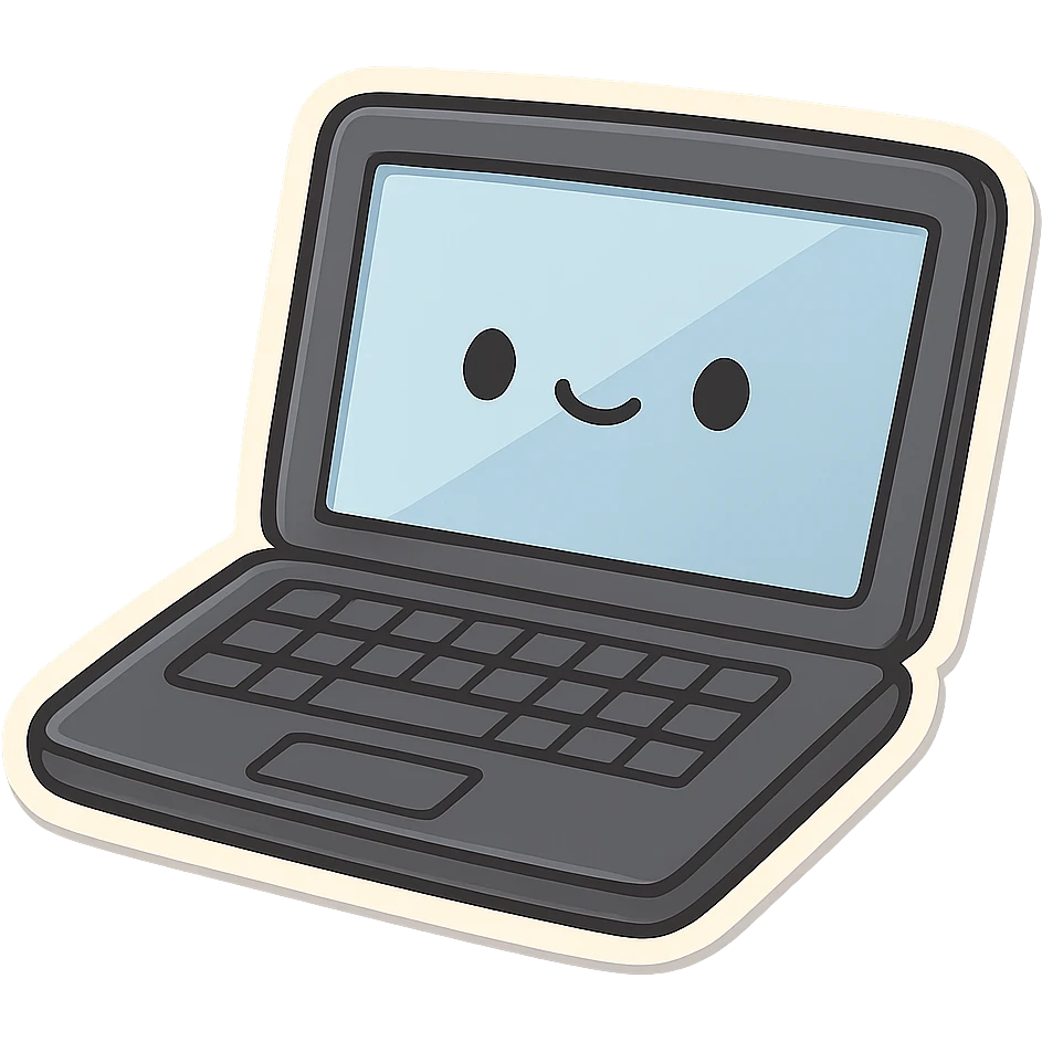 simple black laptop emoji