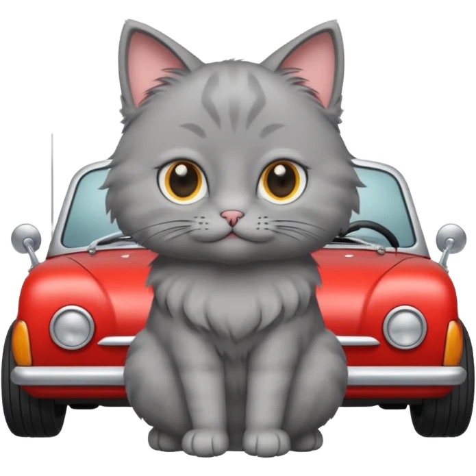 Gray cat in garage  emoji