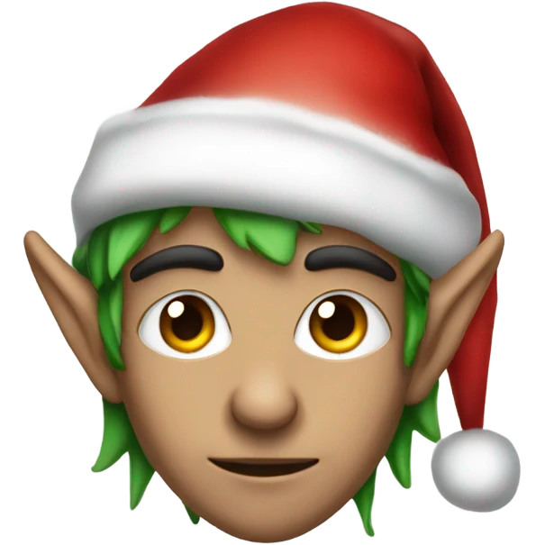 rogue male elf fantasy wearing santa hat emoji