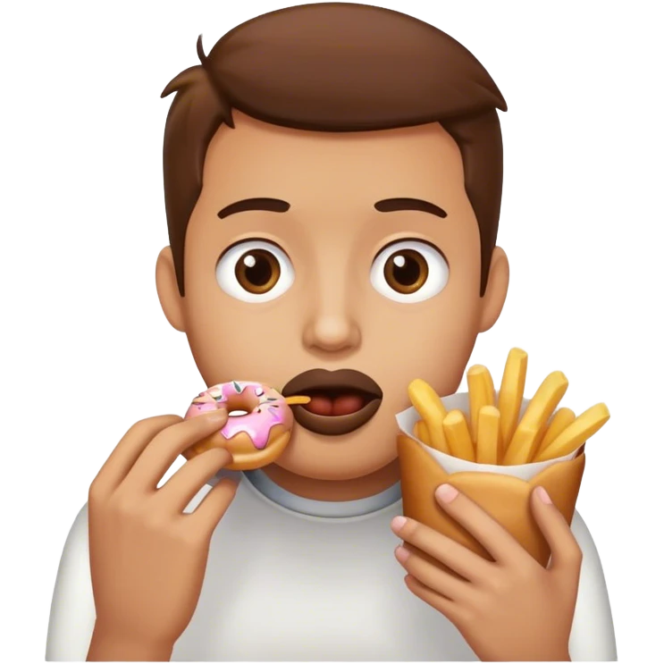 Fries eating a doughnut  emoji
