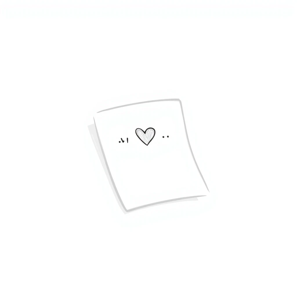 Sticky note that says "I miss you" with a heart emoji