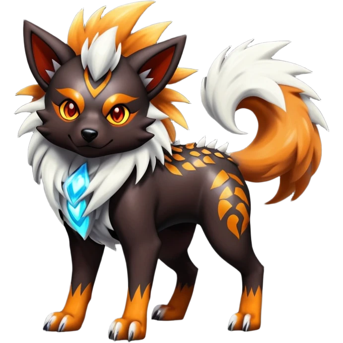 Shiny Gothic Exotic Punk’ish Cool Colorful Epic Futuristic Houndoom-Arcanine-Zorua-Torracat-Pokémon-Fakémon-hybrid-creature emoji