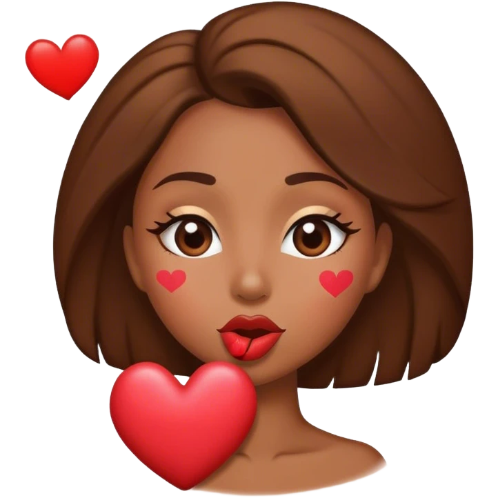 women sending a kiss with heart emoji