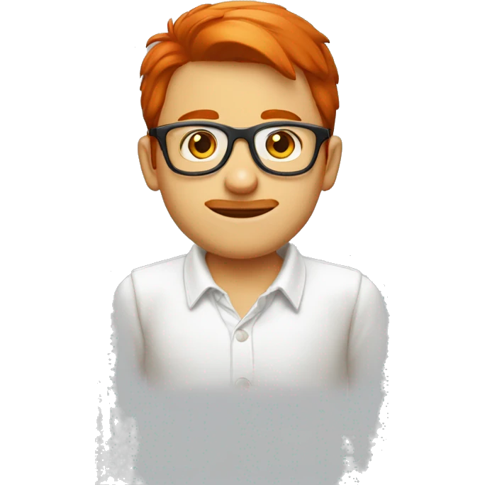 Garçon roux avec des lunettes rouges  emoji