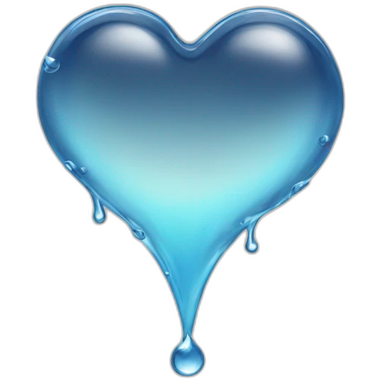 heart-shaped water tear emoji