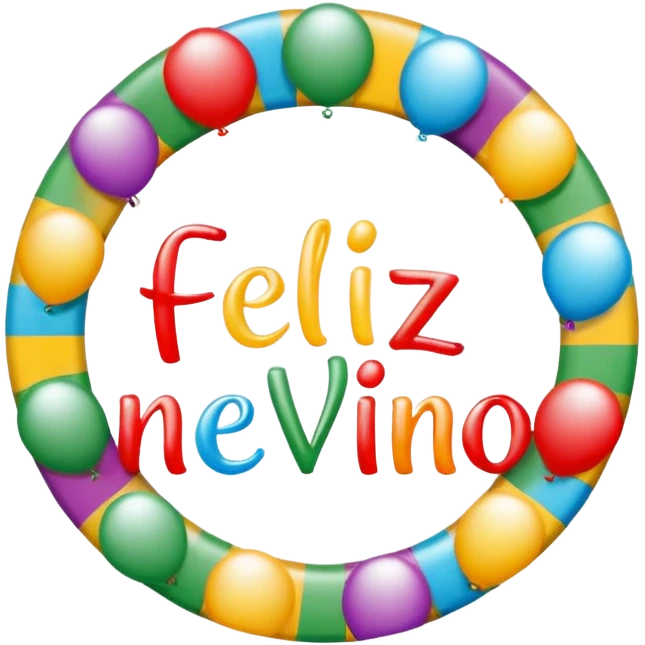 necesito un logo formato redondo en el cual transmita el siguiente mensaje "feliz año nuevo" emoji