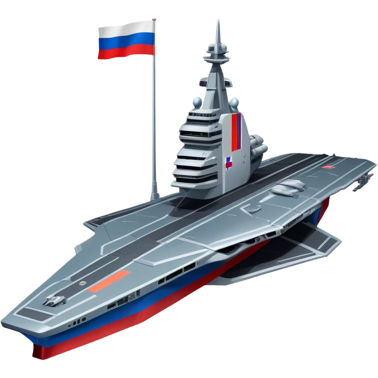 Giant Russian space carrier with flag colors and launch bays emoji