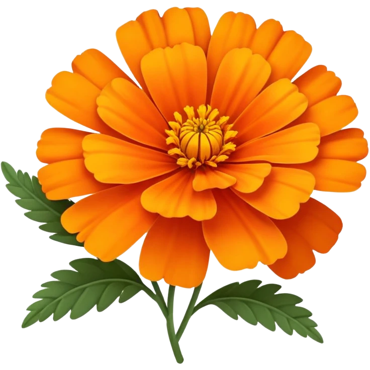 cempasúchil flower, Mexican marigold, bright orange with layered petals emoji