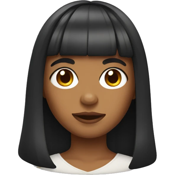 Portuguese girl with short curtain bangs emoji