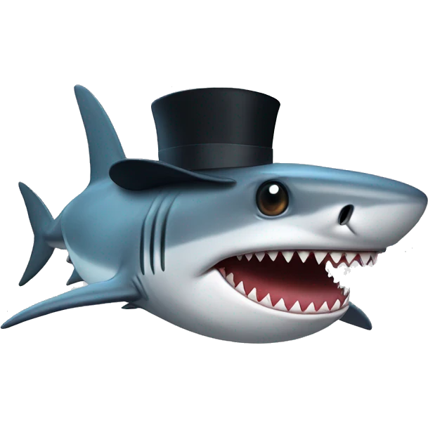 Shark with tophat emoji