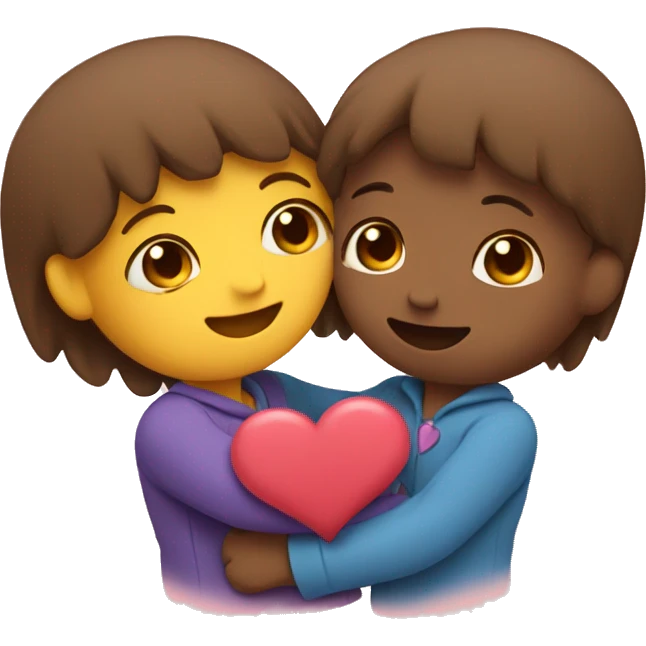two cute loaths hugging with hearts emoji