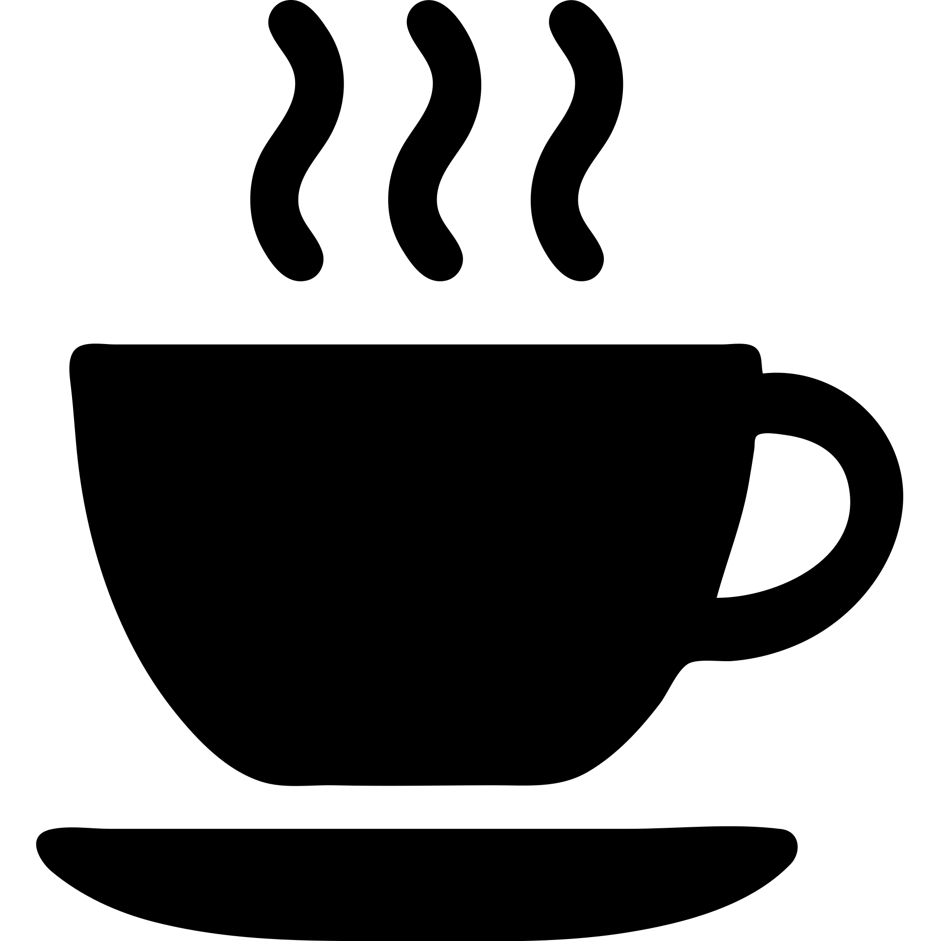 solid black filled icon of a coffee cup, minimal and bold, no color, no outline emoji
