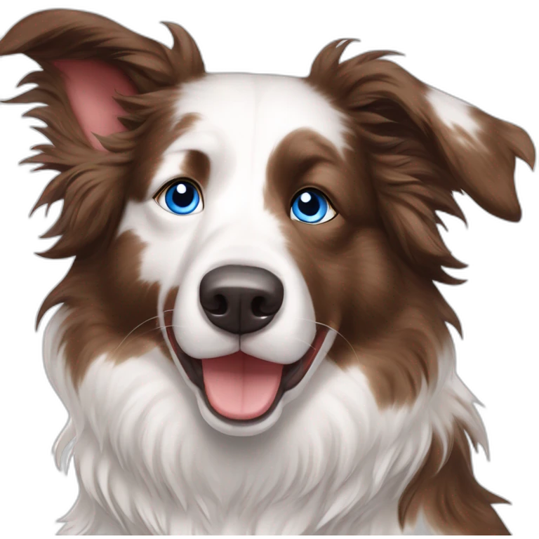 white red merle border collie speckled face blue eyes emoji