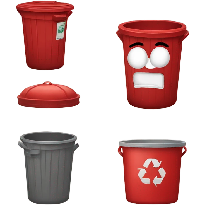 red trash can emoji emoji