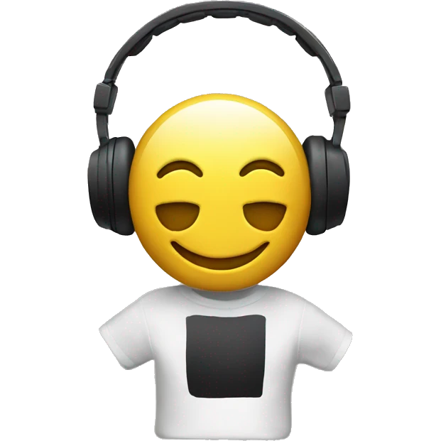 Smiley listening to music  emoji