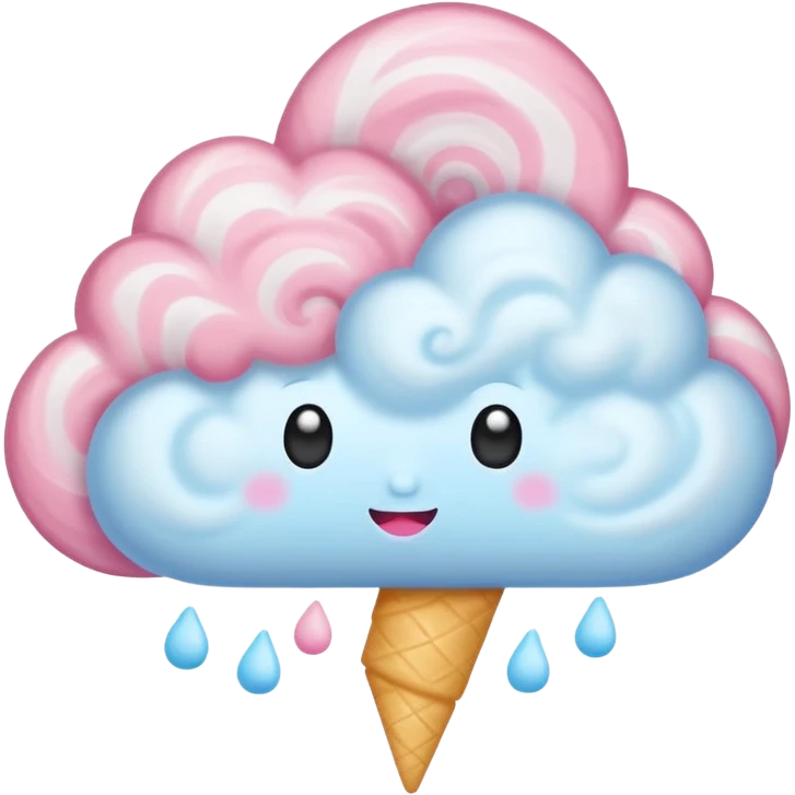 whimsical swirling pastel cloud emoji