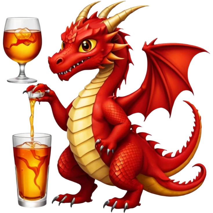 red dragon holding a drink emoji