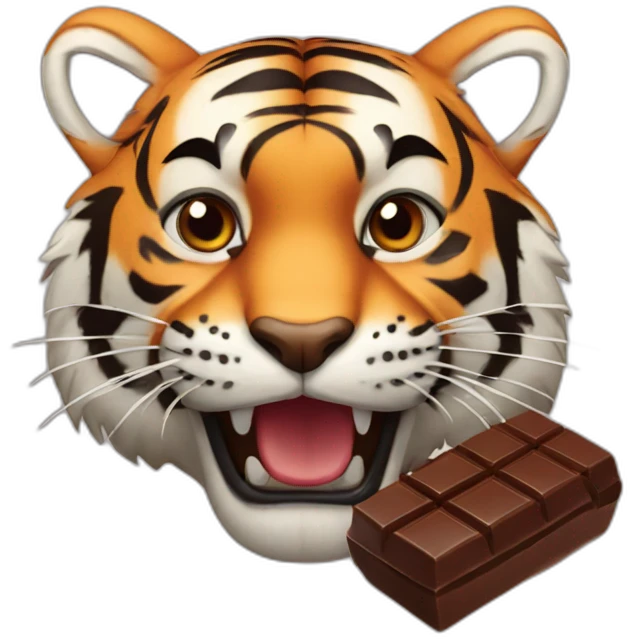 Tiger with chocolate emoji