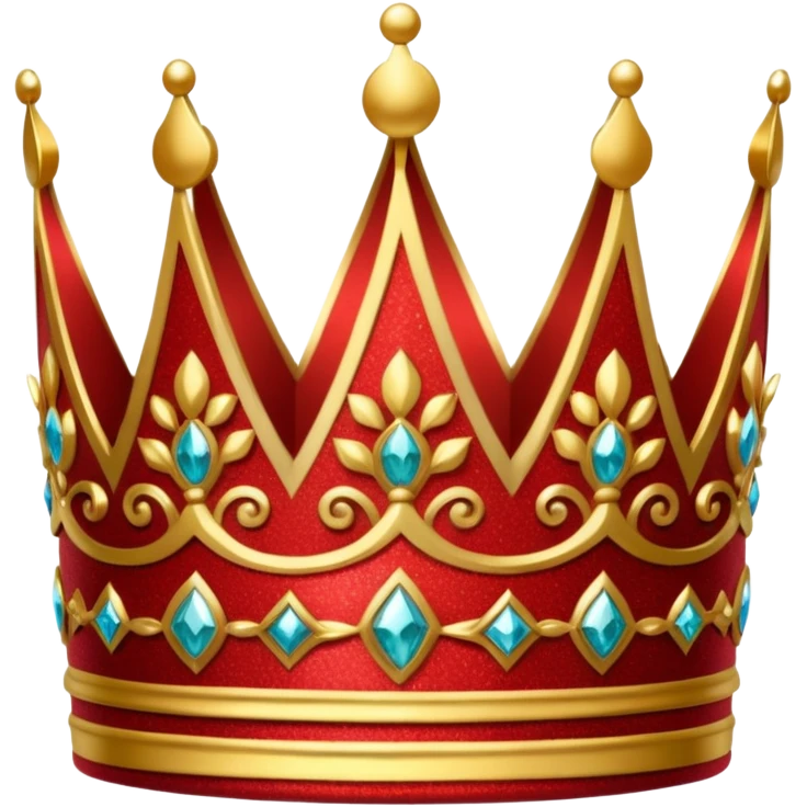 red glitter crown emoji