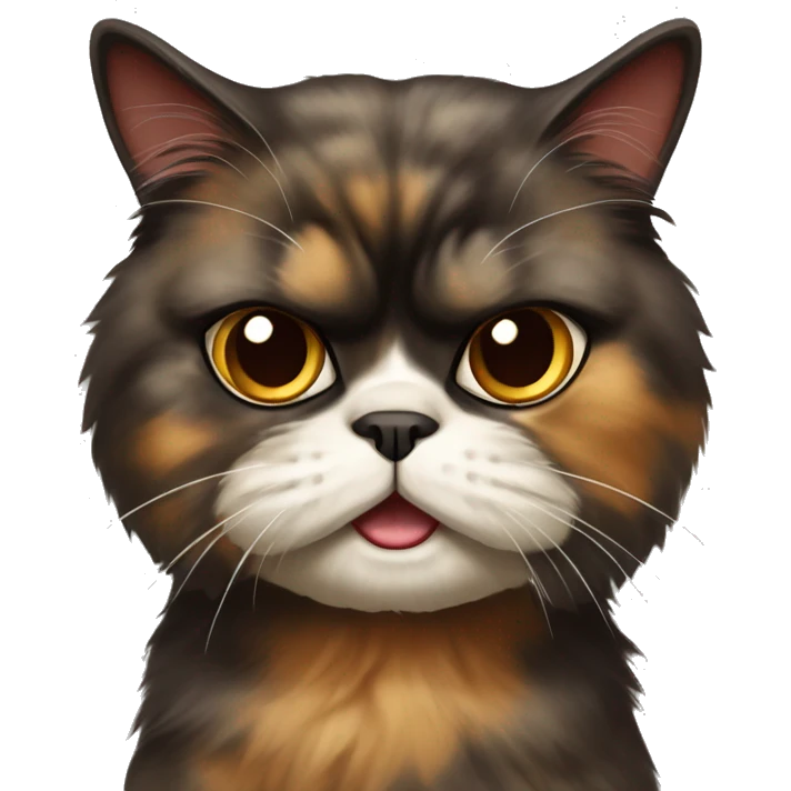 Annoyed Tortoiseshell Persian cat  emoji