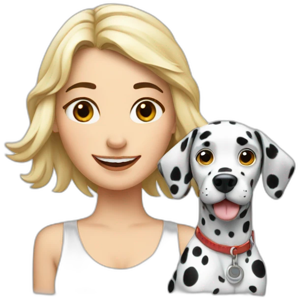 Dalmatian-with-cute-woman emoji