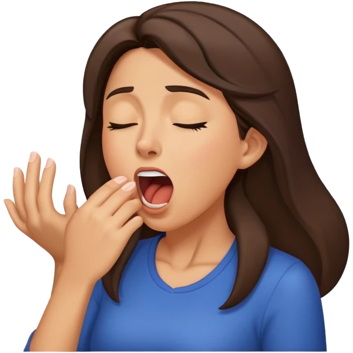 yawning brunette woman  emoji
