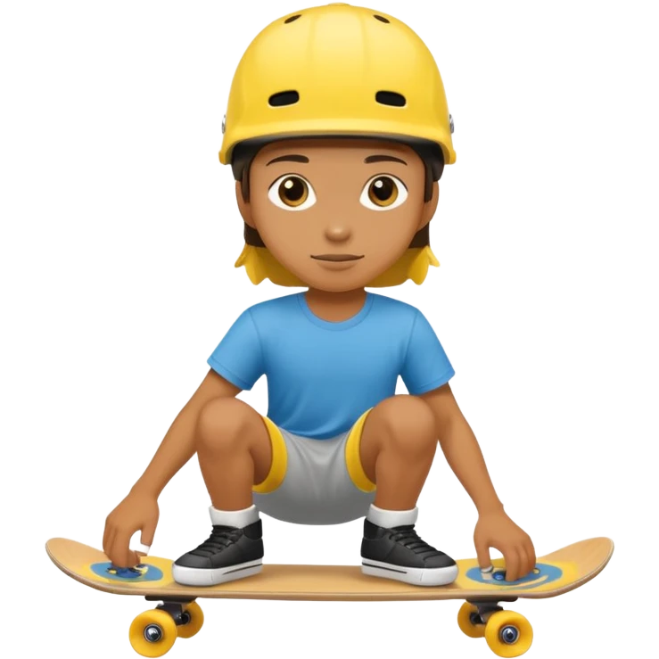 skater with skateboard and yellow helmet emoji